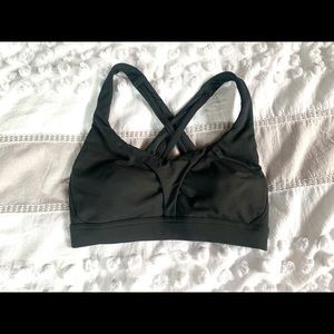 Black lululemon sports bra with adjustable back